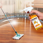 Arenzza ScratchErase Beeswax wood floor spray bottle with a clean wooden floor surface, showcasing a shiny, restored finish.