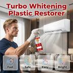 Arenzza Plastic Renew Yellow-Off Spray Cleaner for household cleaning, shown in a clear spray bottle with yellow label.