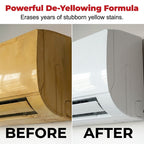 Arenzza Plastic Renew Yellow-Off Spray Cleaner in a spray bottle, designed for household cleaning and plastic surface renewal.