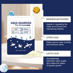 Aarenza crystal clear water clarifier bottle for ponds and aquariums, showing the product label and transparent liquid inside.