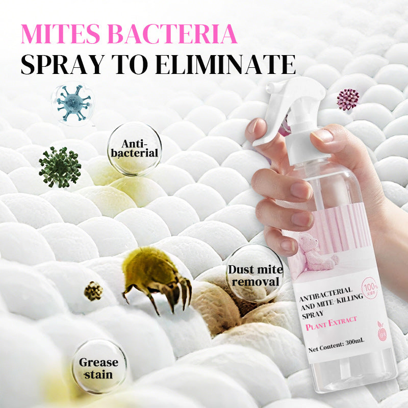 Arenzza Plant Extract Antibacterial and Anti-Mite Spray bottle for household cleaning, with a clean, natural design on the label.