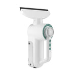 Aarenza electric suction squeegee cleaning glass and surfaces, featuring a handheld device with a sleek design for streak-free cleaning.