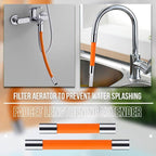 Arenzza universal foam extension tube for household cleaning, shown attached to a cleaning device with foam applicator tip.