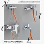 Aarenza universal foam extension tube for household cleaning, shown attached to a cleaning tool for enhanced reach and foam application.