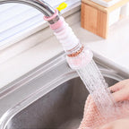 Arenzza Faucet Booster Filter for household cleaning, showing a sleek water filtration device attached to a kitchen faucet.