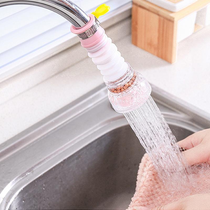 Arenzza Faucet Booster Filter for household cleaning, showing a sleek water filtration device attached to a kitchen faucet.