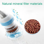 Arenzza faucet booster filter attached to a kitchen sink faucet, used for household water filtration and improved water quality.