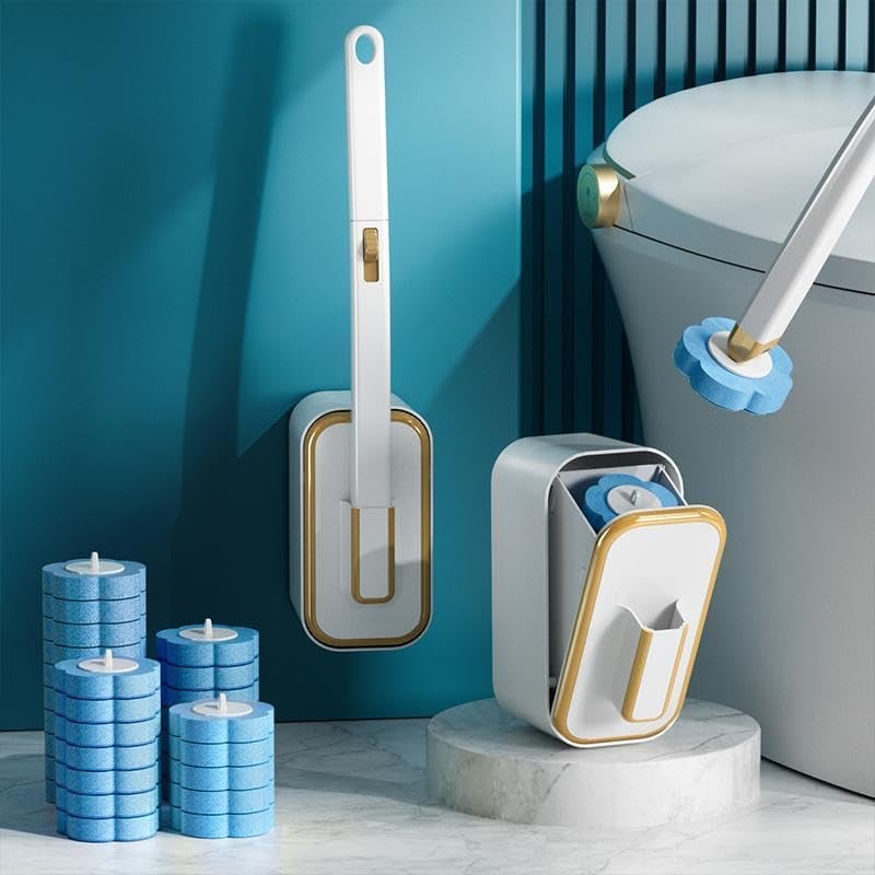 Arenzza wall-mounted toilet brush set with holder, designed for household cleaning, featuring a sleek, modern look.