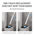 Arenzza wall-mounted toilet brush set with holder, innovative household cleaning tool, featuring a sleek design for bathroom use.