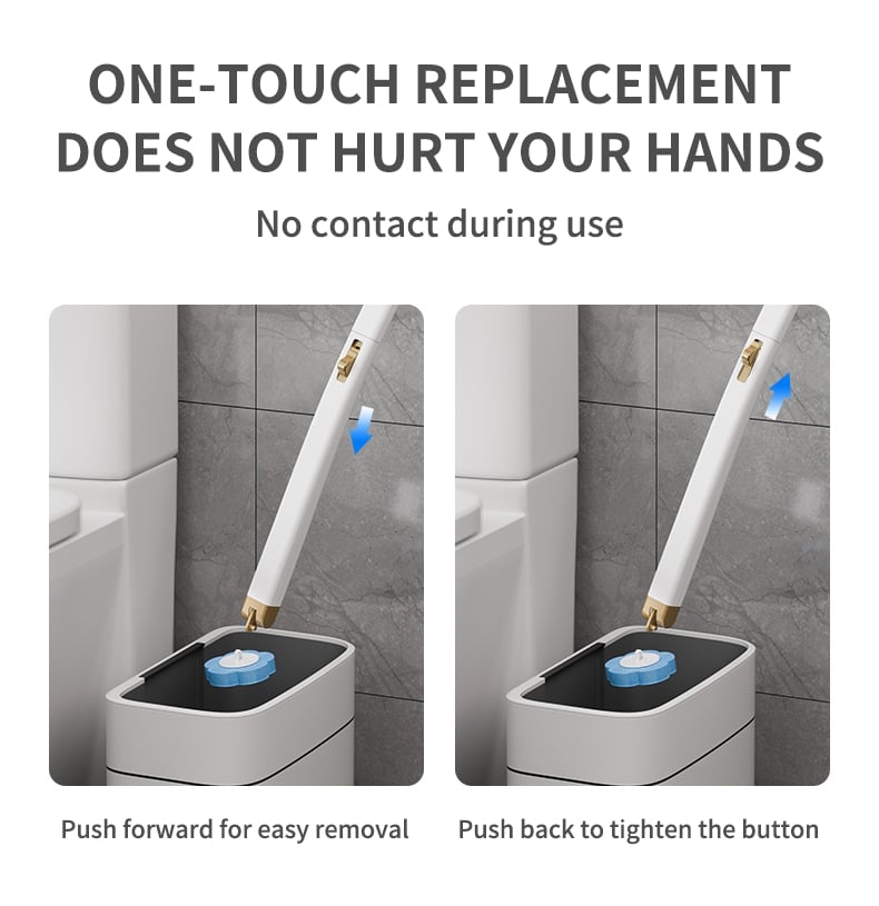 Arenzza wall-mounted toilet brush set with holder, innovative household cleaning tool, featuring a sleek design for bathroom use.