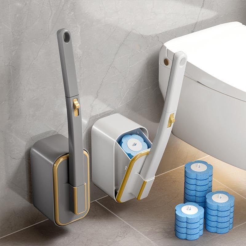 Arenzza wall-mounted toilet brush set with holder for household cleaning, featuring a sleek design and durable materials.