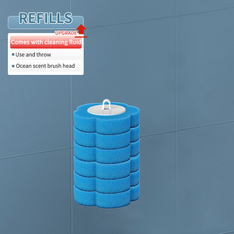 Arenzza wall-mounted innovative toilet brush set with holder, designed for household cleaning, mounted on bathroom wall.