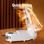 Arenzza household shoe dryer with quick-drying and constant temperature features, shown drying a pair of shoes indoors.
