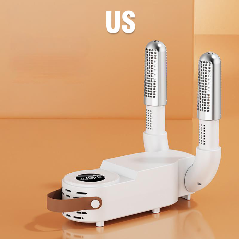 Arenzza quick-drying shoe dryer with constant temperature for household cleaning, shown with shoes drying efficiently.