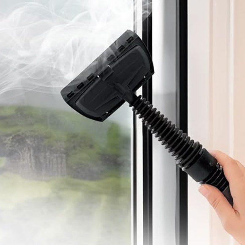 Arenzza multi-purpose steam cleaner set for household cleaning, showing steam cleaner with attachments on a clean surface.