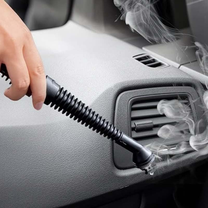 Aarenza multi-purpose steam cleaner set for household cleaning, featuring various attachments and a compact design.
