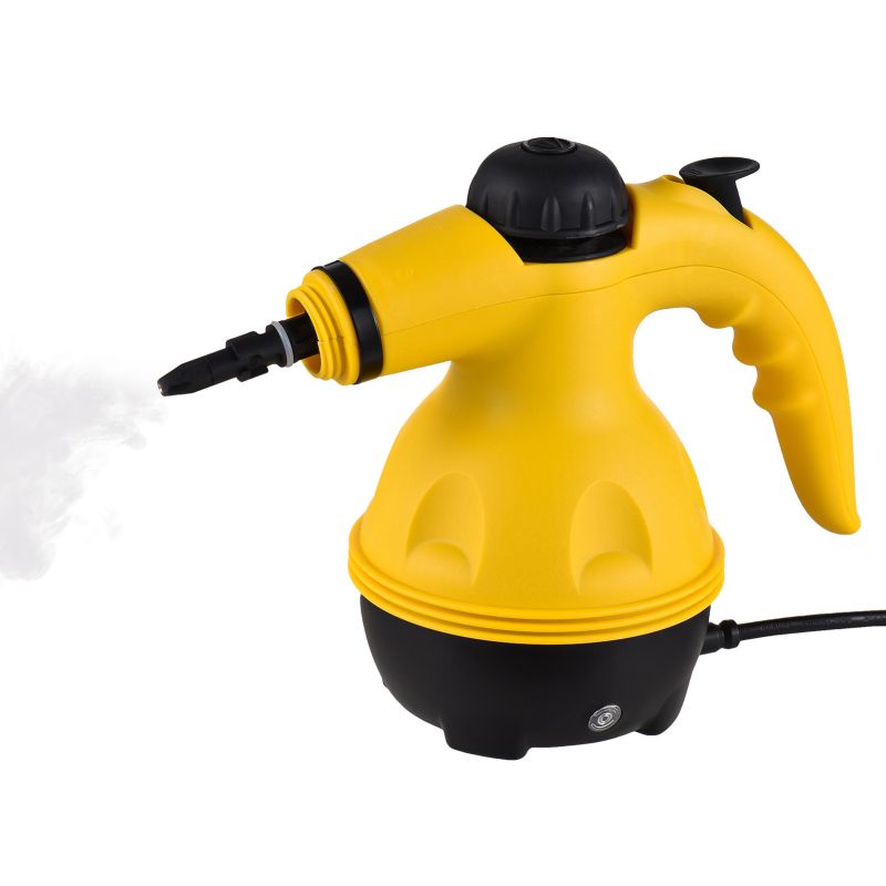 Arenzza multi-purpose steam cleaner set for household cleaning, featuring various attachments and a handheld steam device.