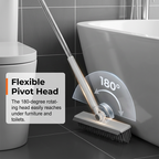 Arenzza 2-in-1 grout and corner scrubber brush with squeegee for household cleaning, featuring a durable handle and versatile cleaning head.