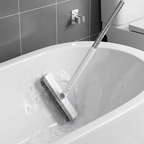 Arenzza 2-in-1 grout and corner scrubber brush with squeegee for household cleaning, featuring a durable handle and versatile cleaning head.