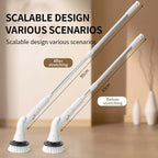 Arenzza electric multi-purpose power scrub brush set for household cleaning, featuring various brush heads for versatile cleaning tasks.