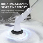 Aarenza electric multi-purpose power scrub brush set for household cleaning with multiple brush attachments on a white background.
