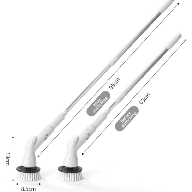 Arenzza electric multi-purpose power scrub brush set for household cleaning, with various brush heads for different surfaces.