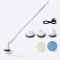 Arenzza electric multi-purpose power scrub brush set with various cleaning brush heads for household scrubbing tasks.