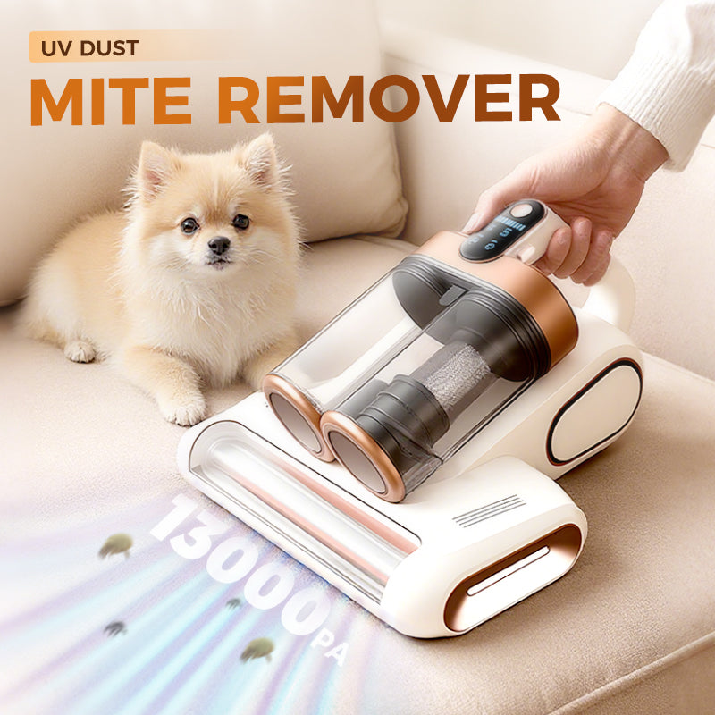 Arenzza mattress vacuum cleaner removing dust mites from a bed for household cleaning and allergy relief.