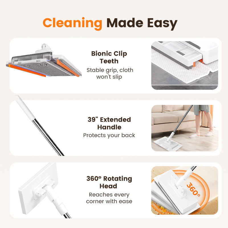 Arenzza multi-surface sweeper mop with a lightweight design and adjustable handle for efficient household cleaning.