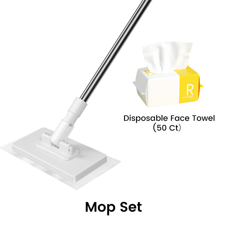 Arenzza Multi-Surface Sweeper Mop for household cleaning, showing a lightweight mop with a swiveling head and cleaning pad.
