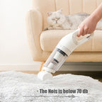 Arenzza classic handheld pet vacuum in black with three cleaning accessories, lightweight and portable for household pet hair removal.
