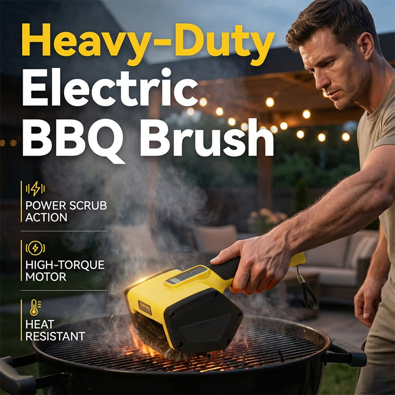 Arenzza electric BBQ grill cleaning brush with sturdy bristles for household grilling surface cleaning.