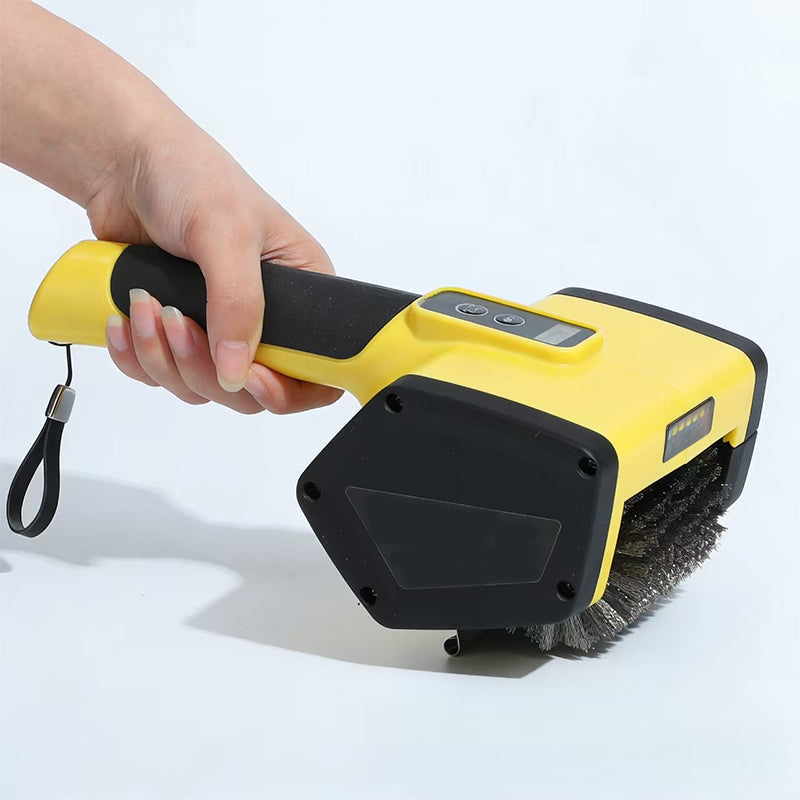 Arenzza electric BBQ grill cleaning brush with a long handle and bristle head for efficient outdoor grill cleaning.
