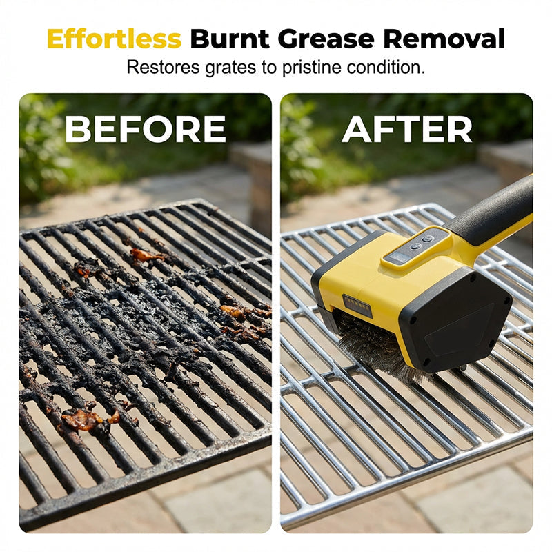 Arenzza electric BBQ grill cleaning brush with sturdy bristles and ergonomic handle, designed for household grill cleaning.