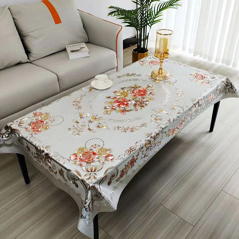 Aarenza waterproof floral tablecloth with stain-proof and easy-clean design, ideal for kitchen and houseware use.