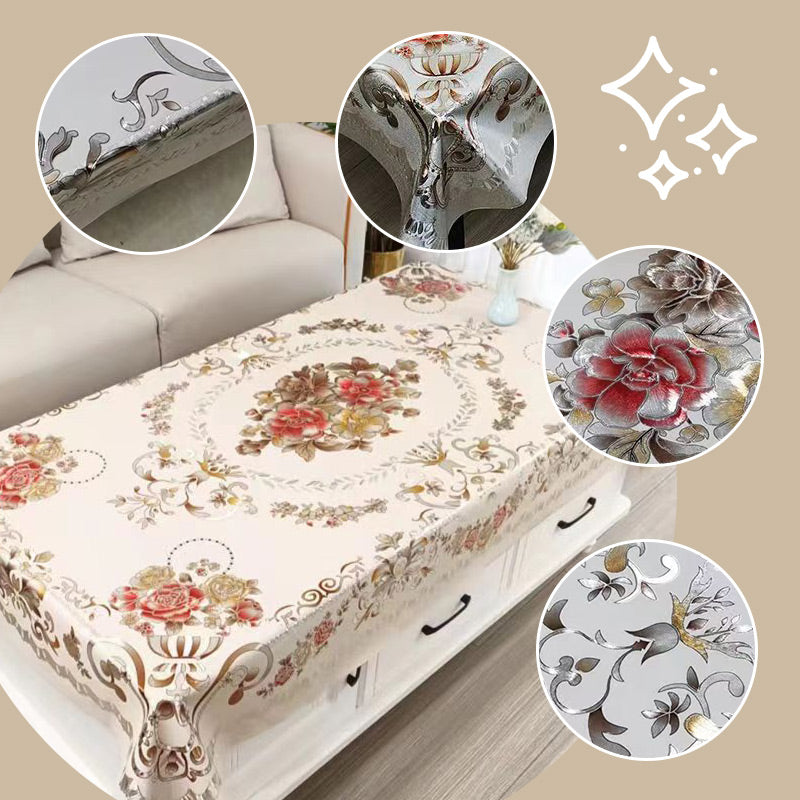 Aarenza waterproof floral oilproof tablecloth with stain-resistant, easy-clean design for kitchen and houseware use.