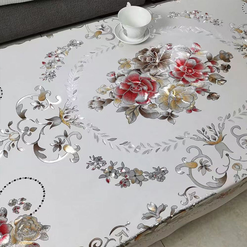 Aarenza waterproof floral tablecloth with stain-proof, easy-clean design on a dining table, ideal for kitchen and houseware use.