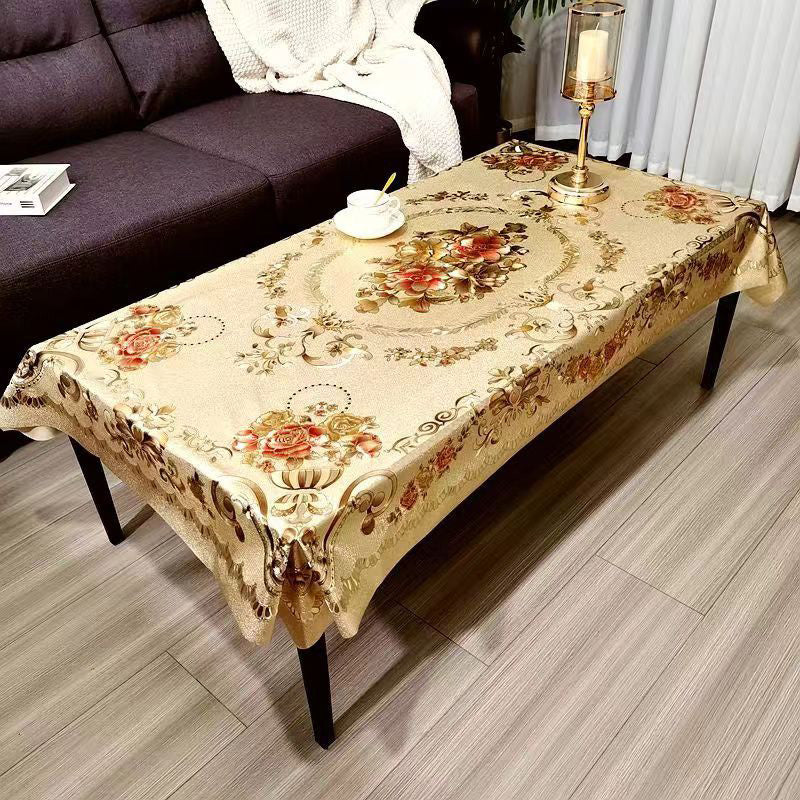 Aarenza waterproof floral tablecloth with stain-proof fabric, featuring colorful flower patterns on a smooth, easy-clean surface.