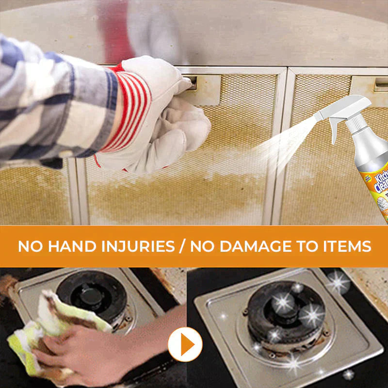 Arenzza multifunctional kitchen foam cleaner in a spray bottle, suitable for cleaning kitchen surfaces and appliances.