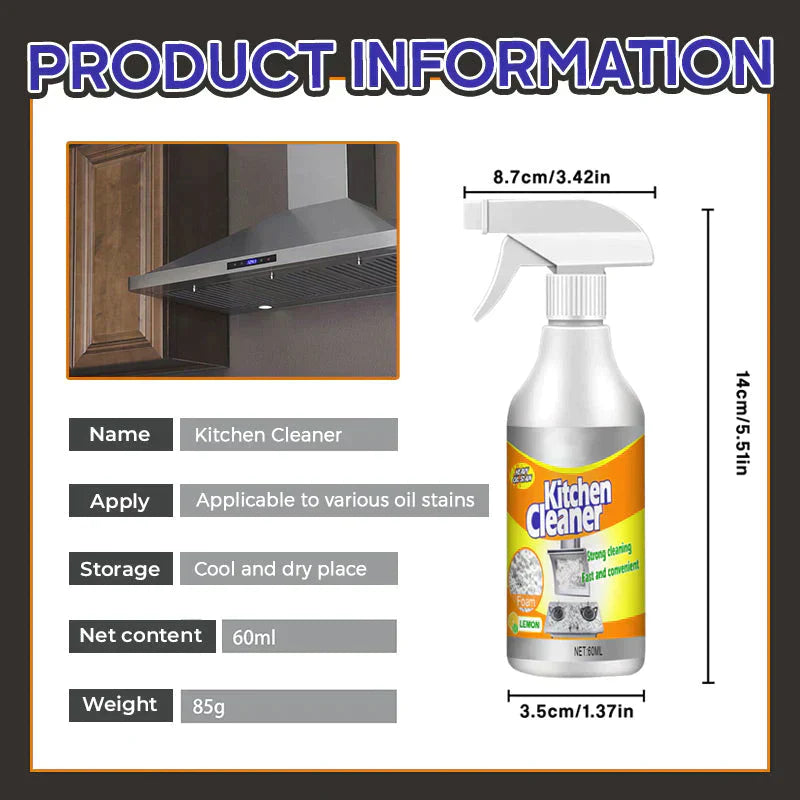 Arenzza multifunctional kitchen foam cleaner in a spray bottle, designed for cleaning kitchen surfaces and appliances.