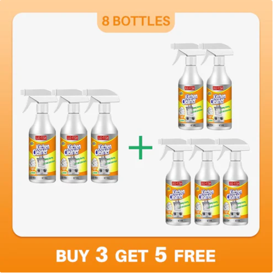 Arenzza multifunctional kitchen foam cleaner for houseware and kitchen surfaces, showing foam spray on a clean countertop.