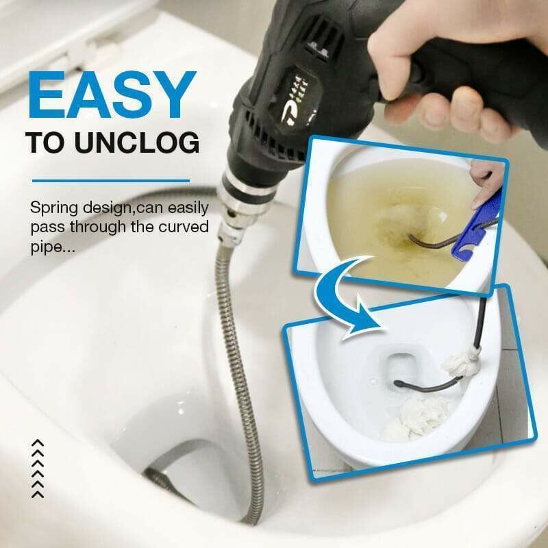 Arenzza electric drain dredging spring with flexible cable for powerful unclogging of household pipes in a houseware kitchen setting.