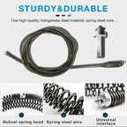 Arenzza electric drain dredging spring with flexible cable for unclogging sinks and pipes, easy to operate in household plumbing.
