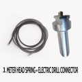 Arenzza electric drain dredging spring with flexible cable for unclogging toilets and drains, easy to operate in household kitchen.