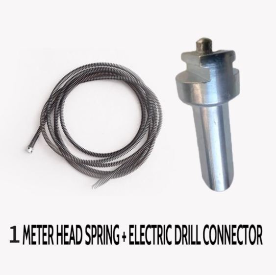 Arenzza electric drain dredging spring with flexible cable for unclogging toilets and drains, easy to operate in household kitchen.