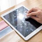 Arenzza microfiber suede-like cleaning cloth for screens and lenses, soft, durable, and ideal for delicate electronic surfaces.