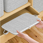 Arenzza extra-large storage organizer box with lid, designed for clothes, blankets, and bedding, in a houseware and kitchen setting.