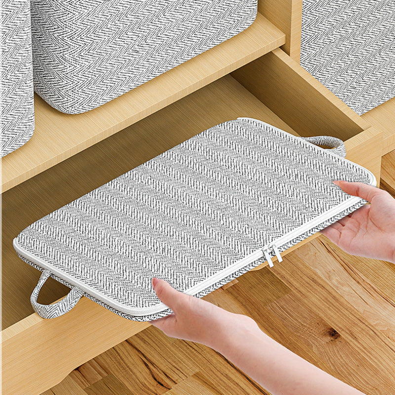 Arenzza extra-large storage organizer box with lid, designed for clothes, blankets, and bedding, in a houseware and kitchen setting.