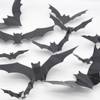 Aarenza Halloween 3D bat LED wall light decor in black, featuring a spooky bat design for home Halloween decorations.