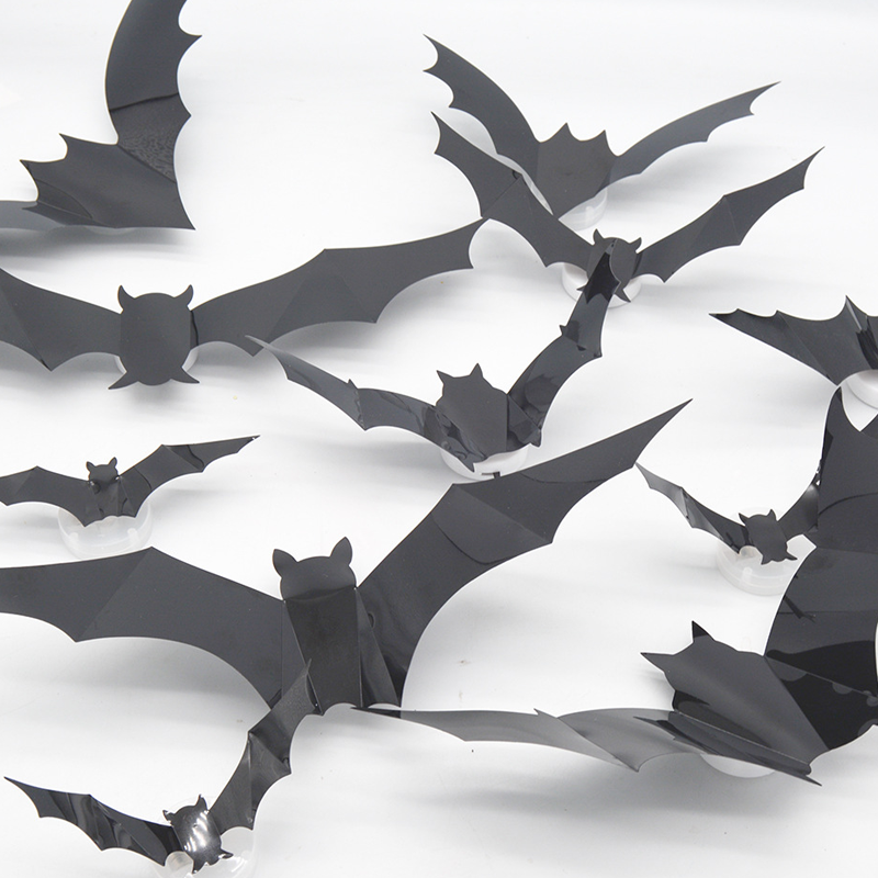 Aarenza Halloween 3D bat LED wall light decor in black, featuring a spooky bat design for home Halloween decorations.